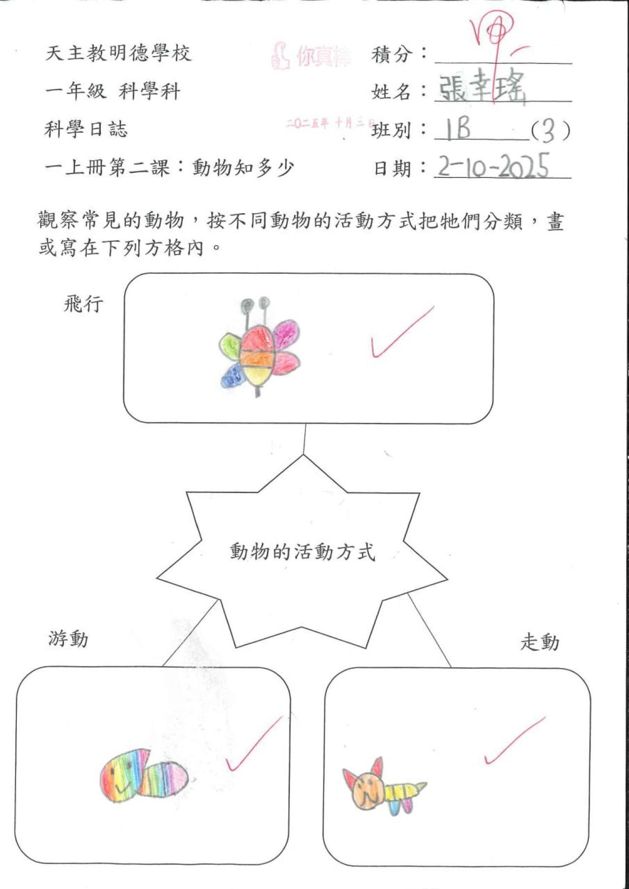 1B 張幸瑤 動物知多少作品