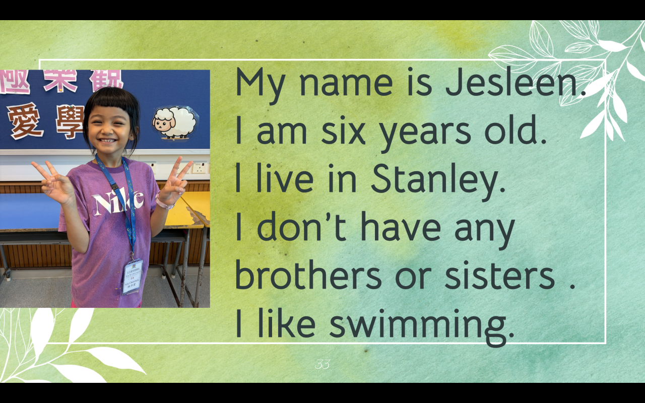 1A Velu Chanchalin Jesleen self introduction
