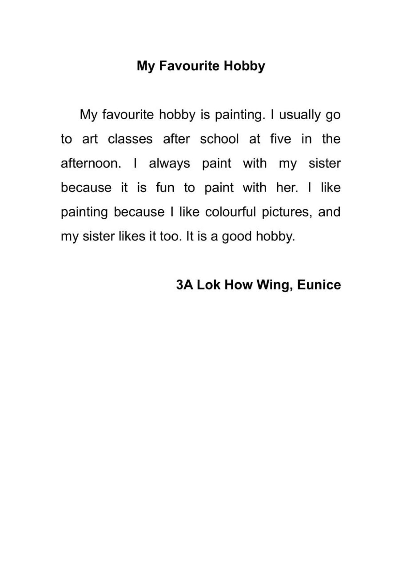3A Lok How Wing Eunice My Favourite Hobby