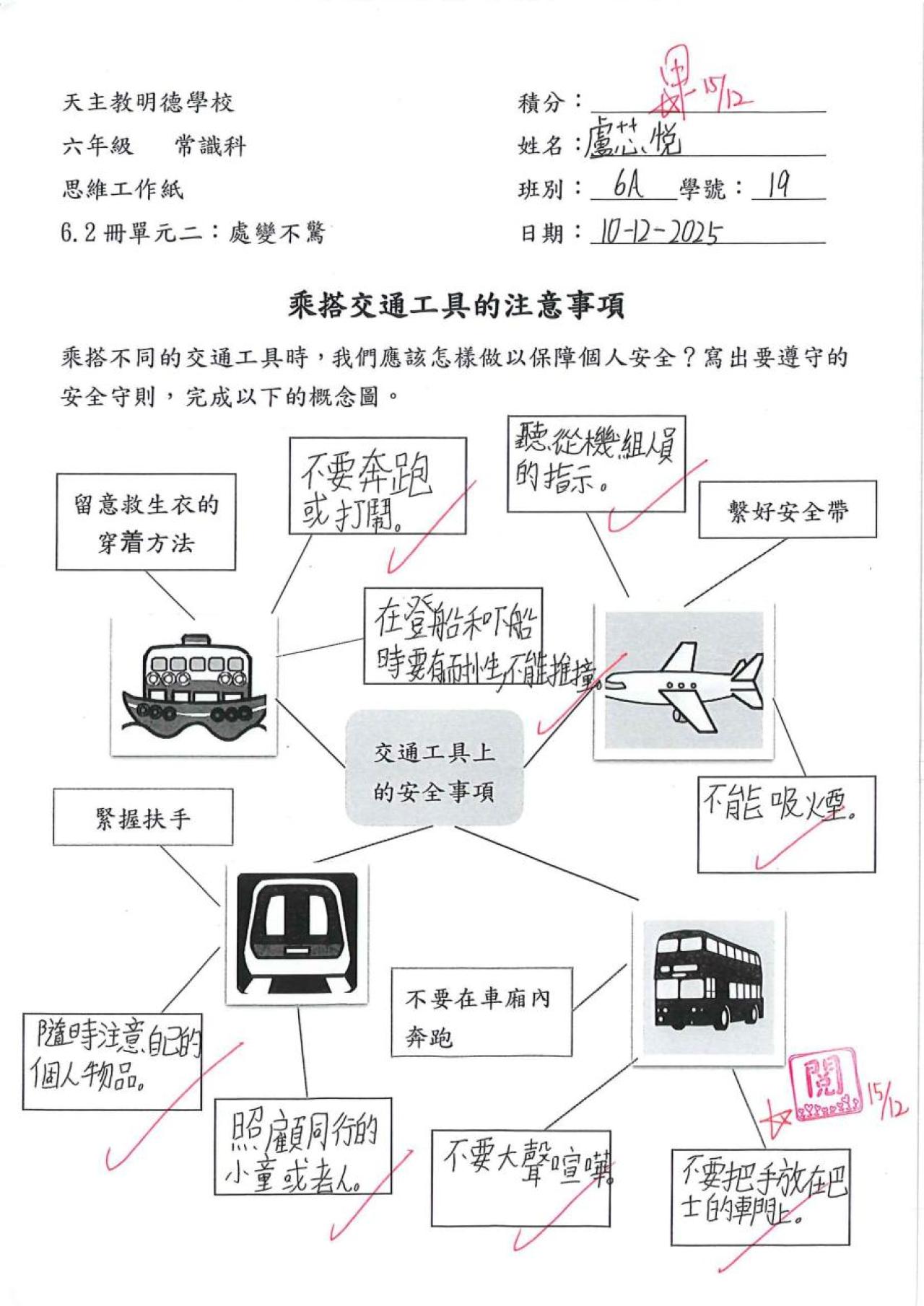 6A 盧芯悅 處變不驚作品